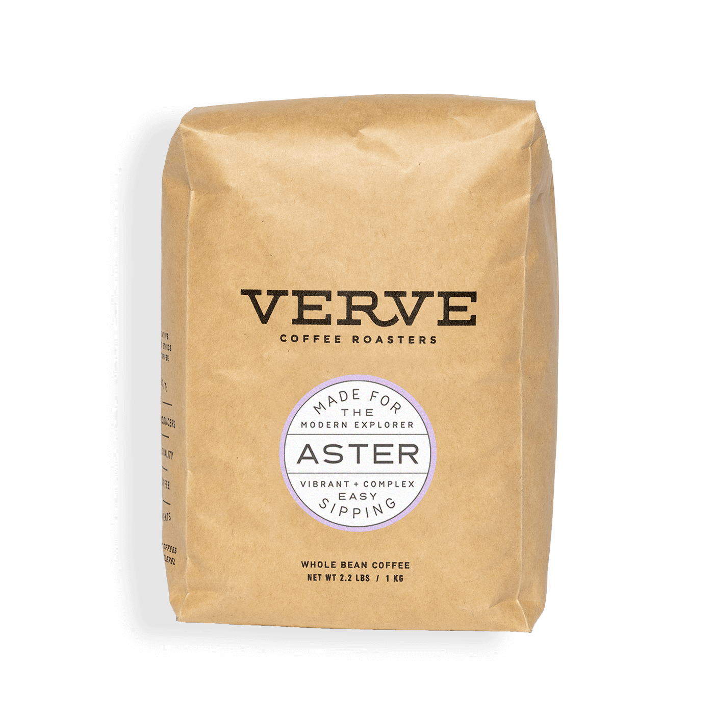 Verve Coffee Roasters - Aster - Made for the Modern Explorer - Vibrant + Complex - Easy Sipping - Whole Bean Coffee - 2.2 lbs / 1 kg