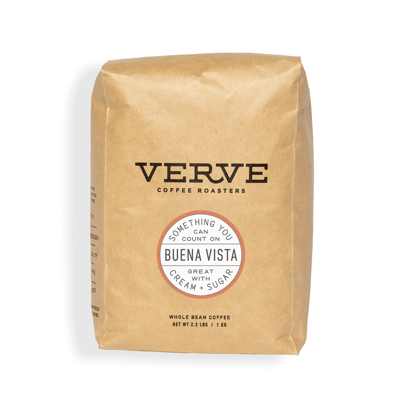 Verve Coffee Roasters - Buena Vista - Something You Can Count On - Great With Cream + Sugar - Whole Bean Coffee - 2.2 lbs / 5 kg