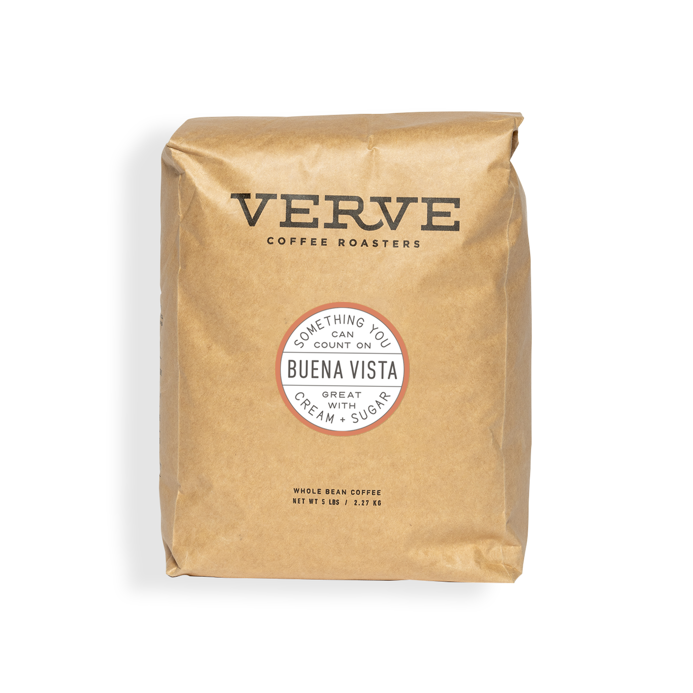 Verve Coffee Roasters - Buena Vista - Something You Can Count On - Great With Cream + Sugar - Whole Bean Coffee - 5 lbs / 2.27 kg