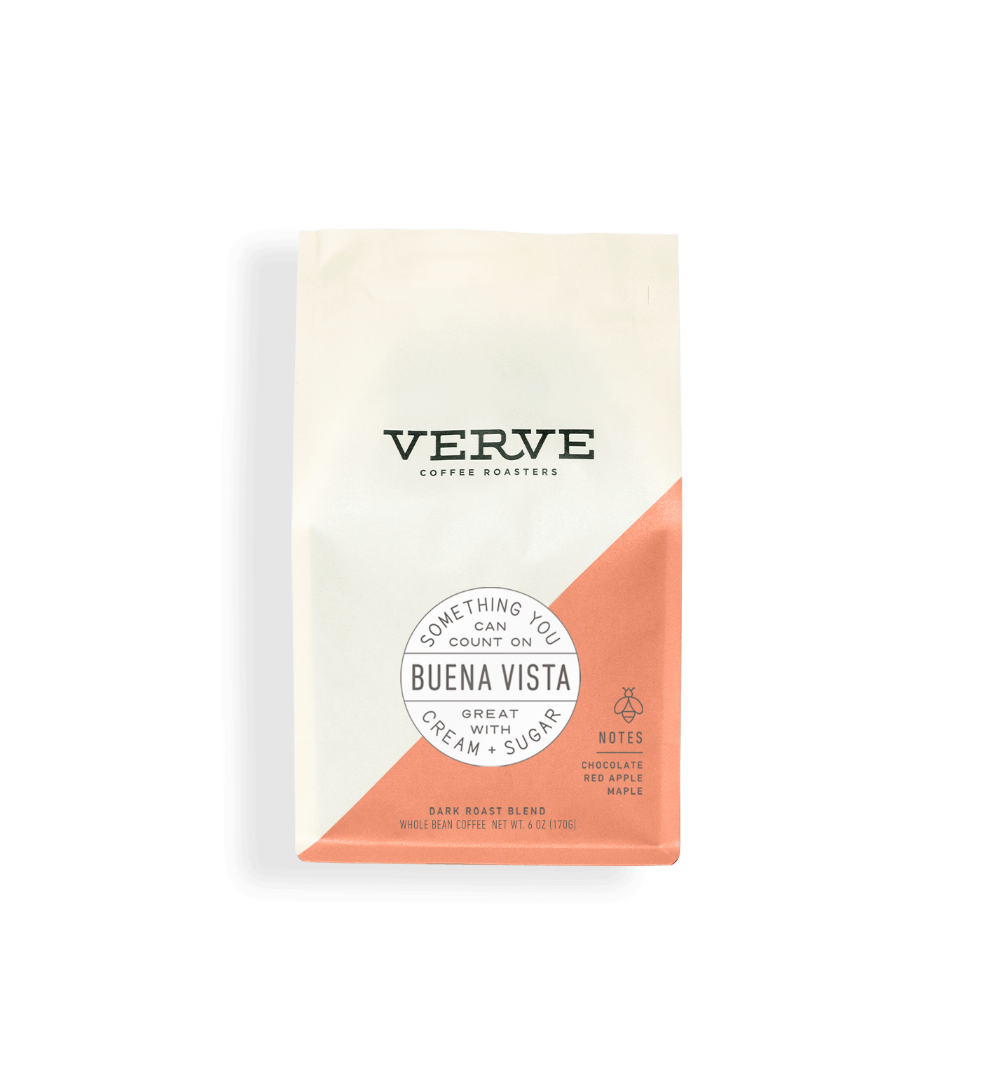 Verve Coffee Roasters - Buena Vista - Something You Can Count On - Great With Cream + Sugar - Dark Roast Blend - Notes: Chocolate, Red Apple, Maple