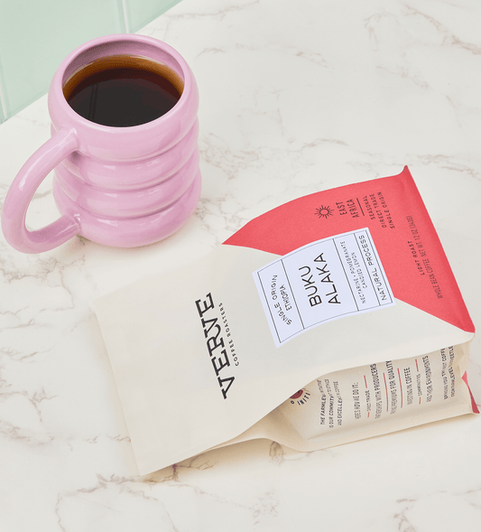 Verve Coffee Roasters - Buku Alaka - Single Origin Ethiopia - Tasting Notes: Necatarine, Pomegranate, Candied Lemon - Candied Citrus - East Africa - Seasonal - Direct Trade - Light Roast