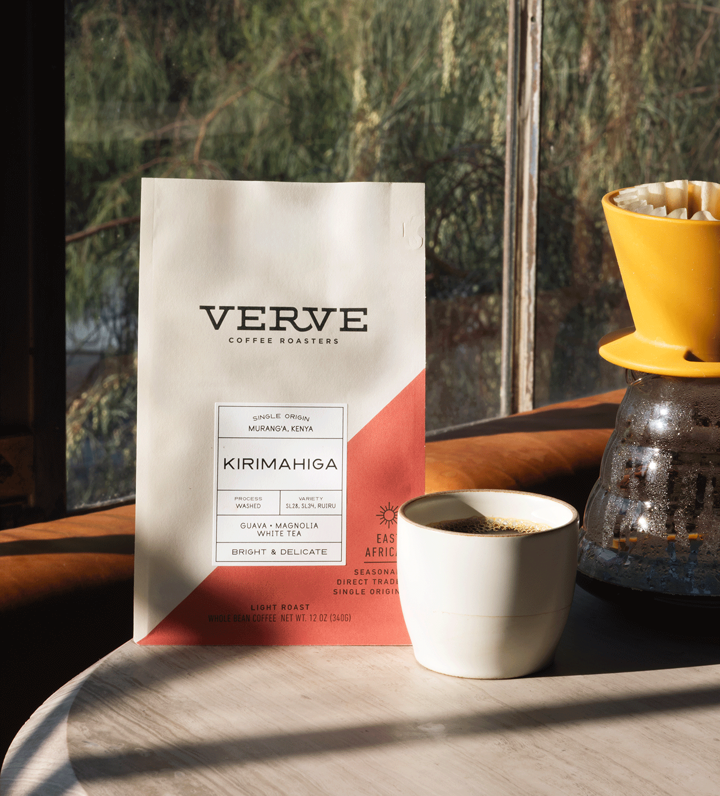 Verve Coffee Roasters - Kirimahiga - Single Origin - Murangya, Kenya - Process: Washed - Variety: SL28, SL34, Ruiru - Tasting Notes: Guava, Magnolia, White Tea - Bright & Delicate - East Africa - Seasonal - Direct Trade - Light Roast