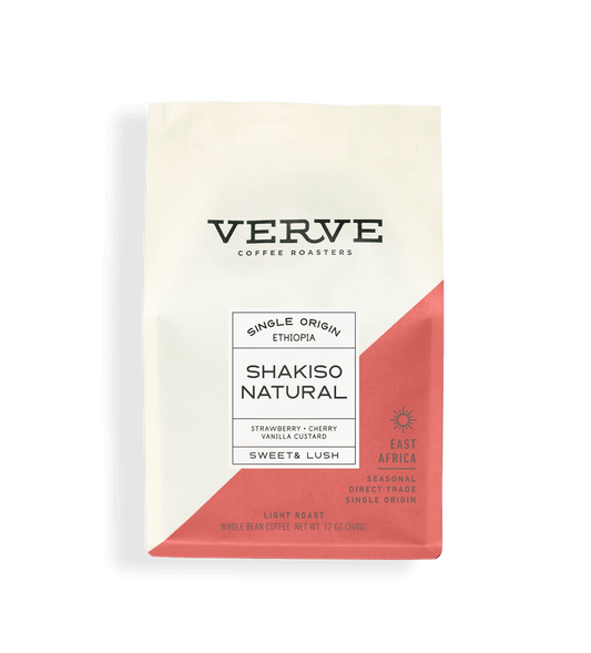 Verve Coffee Roasters - Shakiso Natural - Single Origin - Ethiopia - Tasting Notes: Strawberry, Cherry, Vanilla Custard - Sweet & Lush - East Africa - Seasonal - Direct Trade - Light Roast