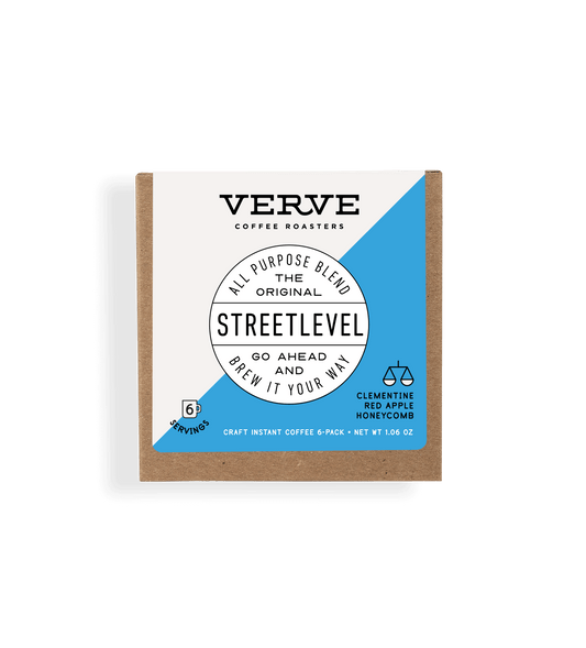 Verve Coffee Roasters - Streetlevel - All Purpose Blend - The Original - Go Ahead And Brew It Your Way - Notes: Clementine, Red Apple, Honeycomb - 6 Servings - Craft Instant Coffee 6-Pack