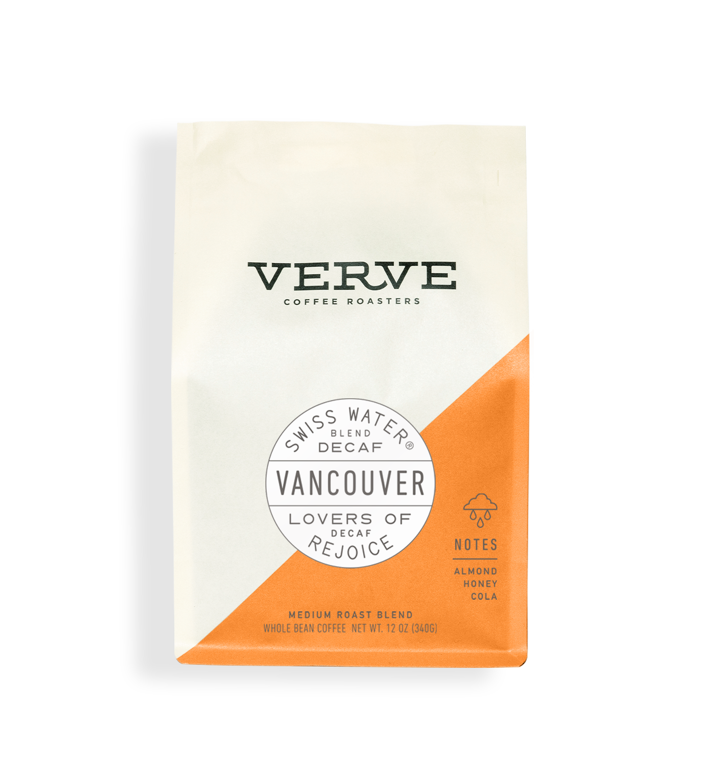 Verve Coffee Roasters - Vancouver - Swiss Water Blend Decaf - Lovers Of Decaf Rejoice - Notes: Almond, Honey, Cola - Medium Roast Blend