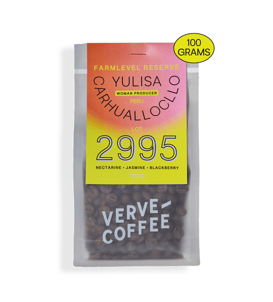 Verve Coffee Roasters - Yulisa Carhuallocllo Lot 2995 - Peru - Women Producer - Tasting Notes: Nectarine, Jasmine, Blackberry - 100 Grams