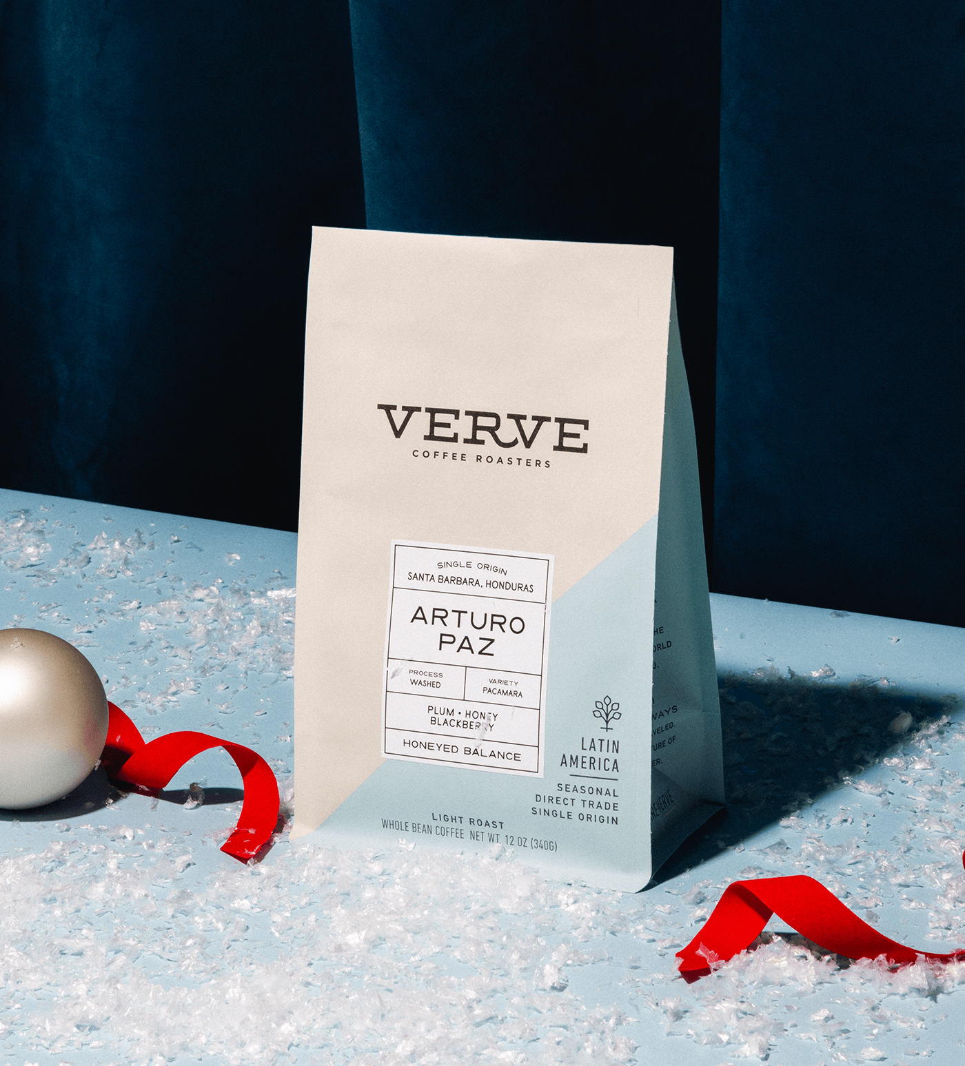 Verve Coffee Roasters - Arturo Paz - Single Origin - Santa Barbara, Honduras  - Process: Washed - Variety: Pacamara - Tasting Notes: Plum, Honey, Blackberry - Honeyed Balance - Latin America - Direct Trade - Seasonal - Whole Bean Coffee