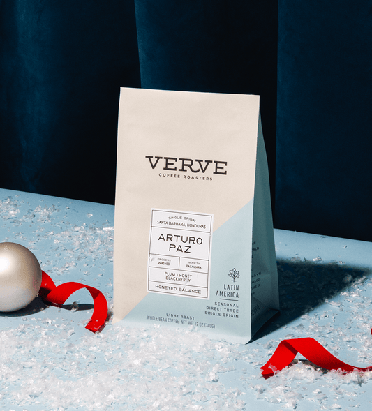 Verve Coffee Roasters - Arturo Paz - Single Origin - Santa Barbara, Honduras  - Process: Washed - Variety: Pacamara - Tasting Notes: Plum, Honey, Blackberry - Honeyed Balance - Latin America - Direct Trade - Seasonal - Whole Bean Coffee