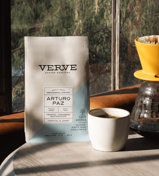 Verve Coffee Roasters - Arturo Paz - Single Origin - Santa Barbara, Honduras - Process: Washed - Variety: Pacas - Tasting Notes: Pineapple, Strawberry, Milk Chocolate - Tropical & Jammy - Latin America - Seasonal - Direct Trade - Light Roast