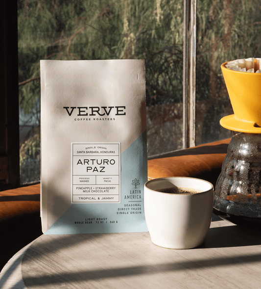 Verve Coffee Roasters - Arturo Paz - Single Origin - Santa Barbara, Honduras - Process: Washed - Variety: Pacas - Tasting Notes: Pineapple, Strawberry, Milk Chocolate - Tropical & Jammy - Latin America - Seasonal - Direct Trade - Light Roast