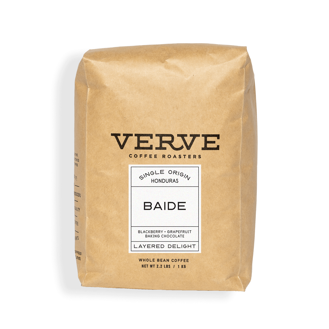 Verve Coffee Roasters - Baide - Single Origin Honduras - Notes: Blackberry, Grapefruit, Baking Chocolate - Layered Delight - Whole Bean Coffee - 2.2 lbs / 1 kg