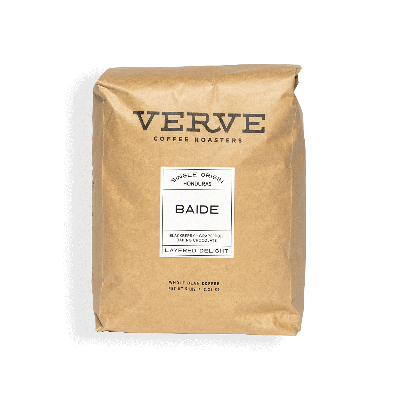 Verve Coffee Roasters - Baide - Single Origin Honduras - Notes: Blackberry, Grapefruit, Baking Chocolate - Layered Delight - Whole Bean Coffee - 5 lbs / 2.27 kg