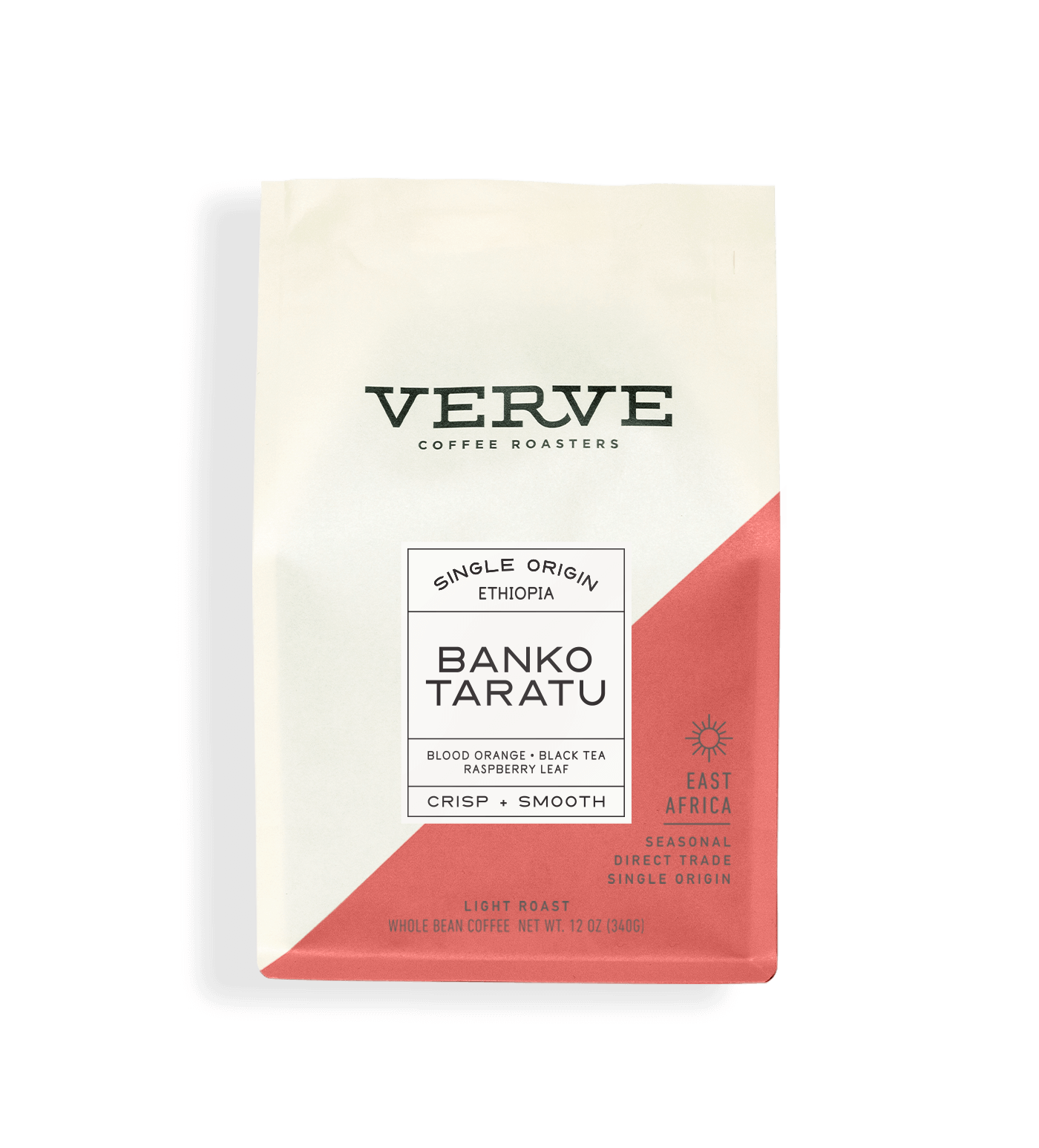 Verve Coffee Roasters - Banko Taratu - Single Origin - Ethiopia - Tasting Notes: Blood Orange, Black Tea, Raspberry Leaf - Crisp + Smooth - Africa - Seasonal - Direct Trade