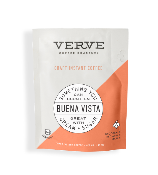 Verve Coffee Roasters - Buena Vista - Craft Instant Coffee - Something You Can Count On - Great With Cream + Sugar - Notes: Chocolate, Red Apple, Maple - 14 Servings - 2.47 oz