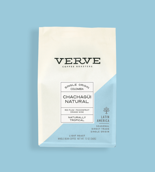 Verve Coffee Roasters - Chachagui Natural - Single Origin Colombia - Notes: Red Plum, Passionfruit, Orange Wine - Naturally Tropical - Latin America - Seasonal - Direct Trade - Light Roast
