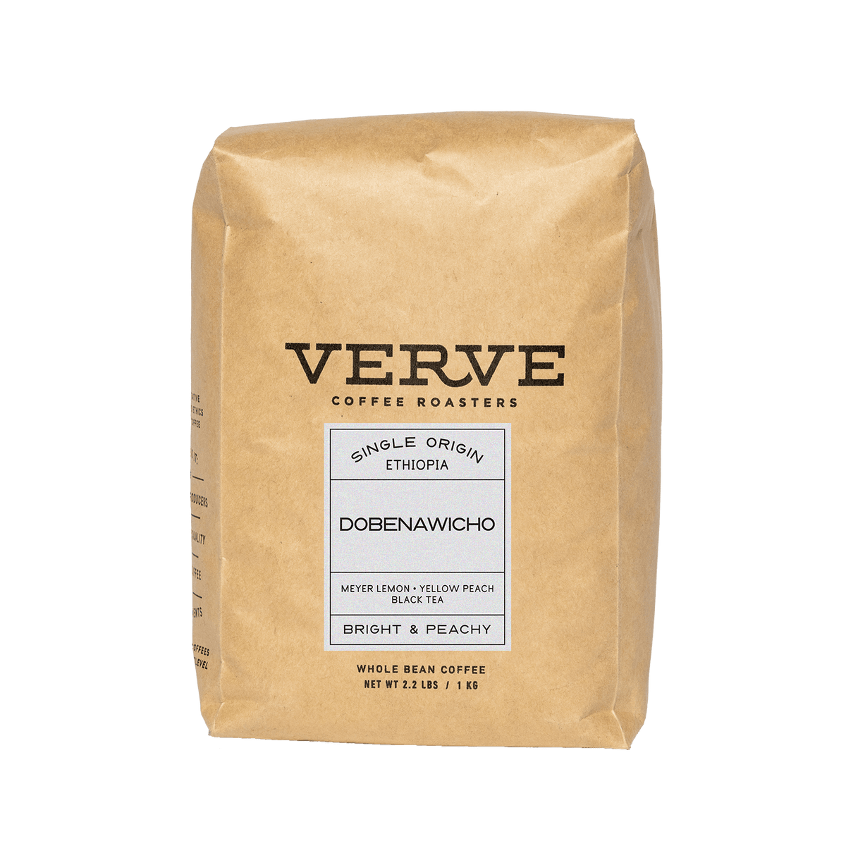 Verve Coffee Roasters - Dobenawicho - Single Origin Ethiopia - Notes: Meyer Lemon, Yellow Peach, Black Tea - Bright & Peachy - Whole Bean Coffee - 2.2 lbs / 1 kg