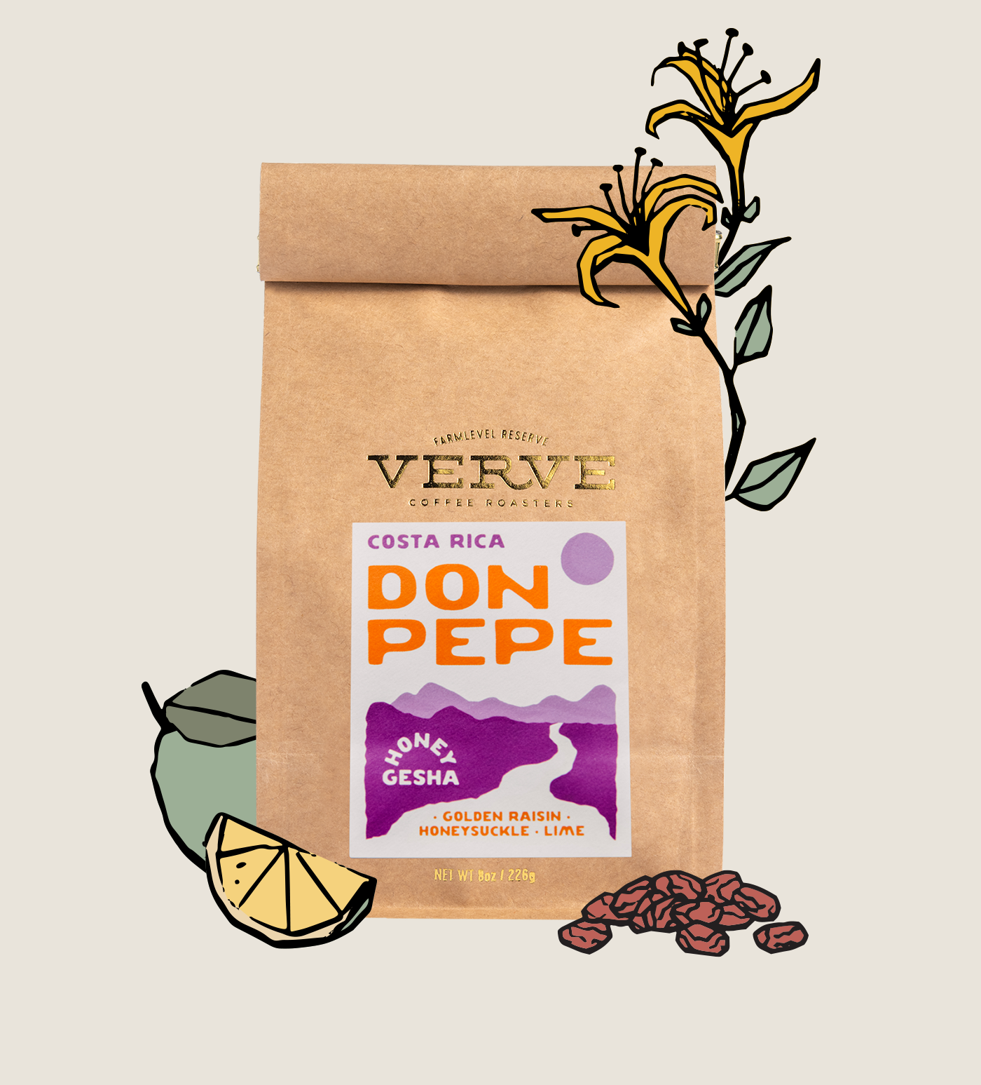Don Pepe 8oz Whole Bean with tasting notes