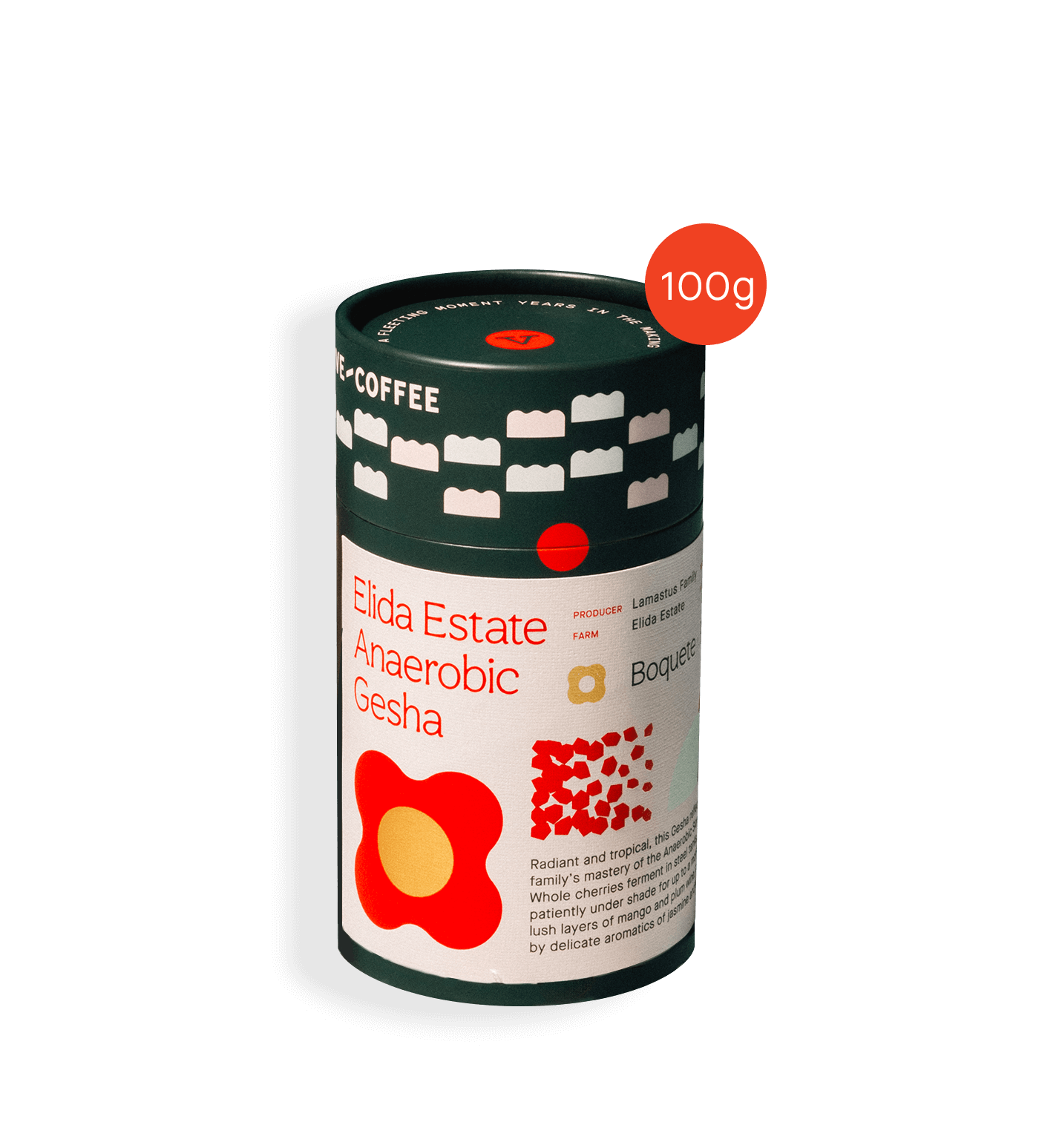 Verve Coffee Roasters - Elida Estate Green Tip Gesha Anaerobic Slow Dry Farmlevel Reserve - Producer: Lamastus Family - Farm: Elida Estate - Boquete, Panama - 100g