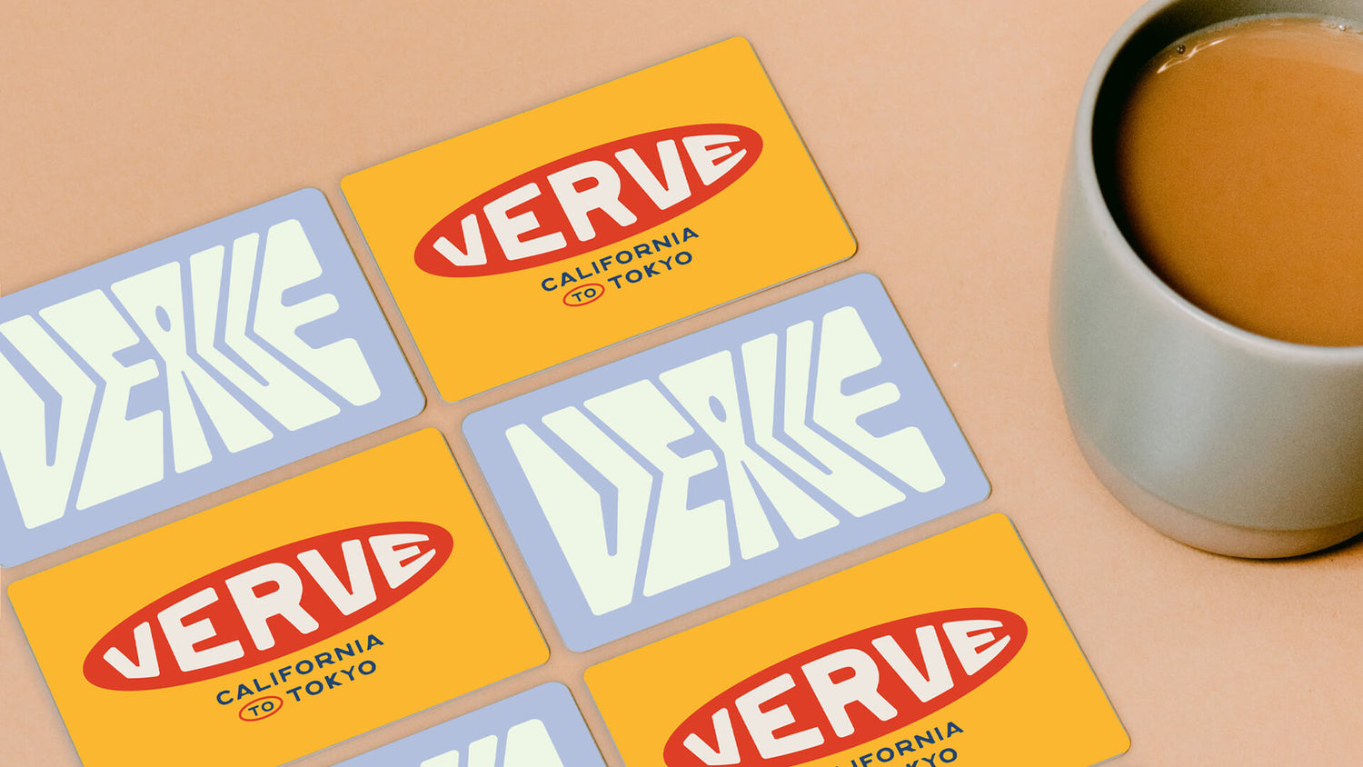 Gift cards with two cups of coffee