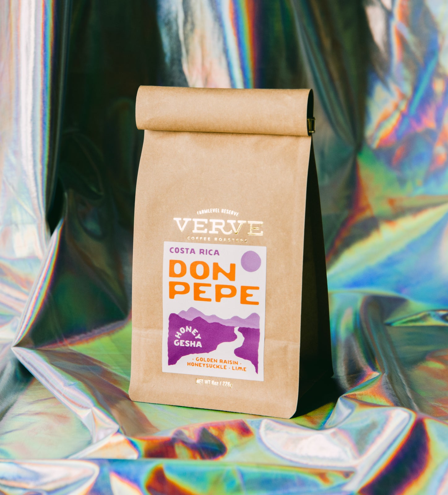 Don Pepe whole bean photo on shiny surface 