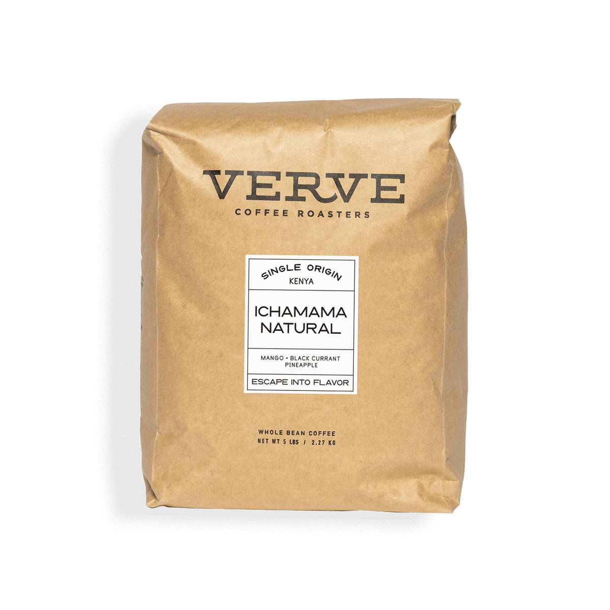 Verve Coffee Roasters - Ichamama Natural - Single Origin Kenya - Notes: Mango, Black Currant, Pineapple - Escape Into Flavor - Whole Bean Coffee - 5 lbs / 2.27 kg