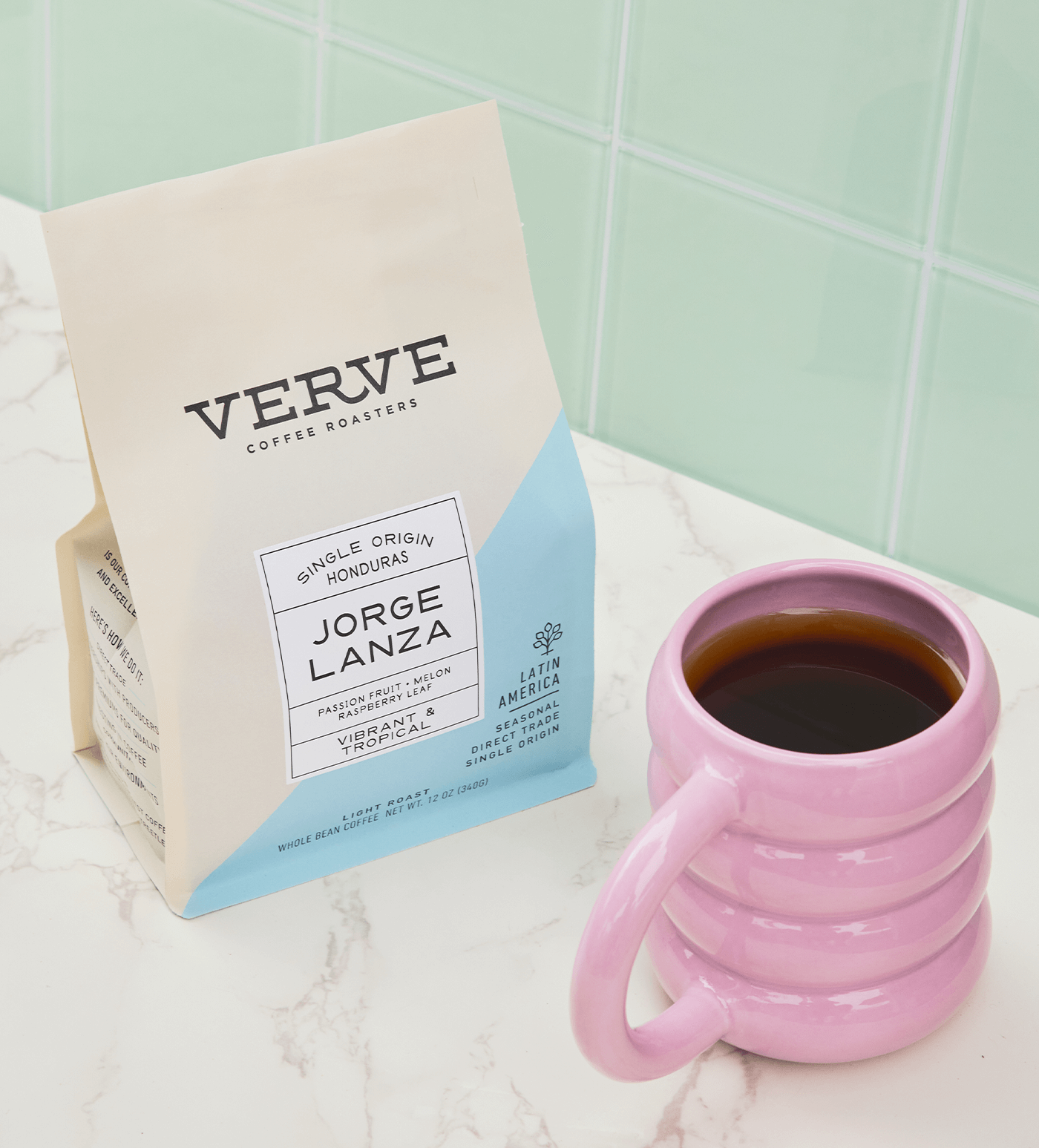 Verve Coffee Roasters - Jorge Lanza - Single Origin Honduras - Tasting Notes: Passion Fruit, Melon, Raspberry Leaf - Vibrant & Tropical - Latin America - Seasonal - Direct Trade - Light Roast