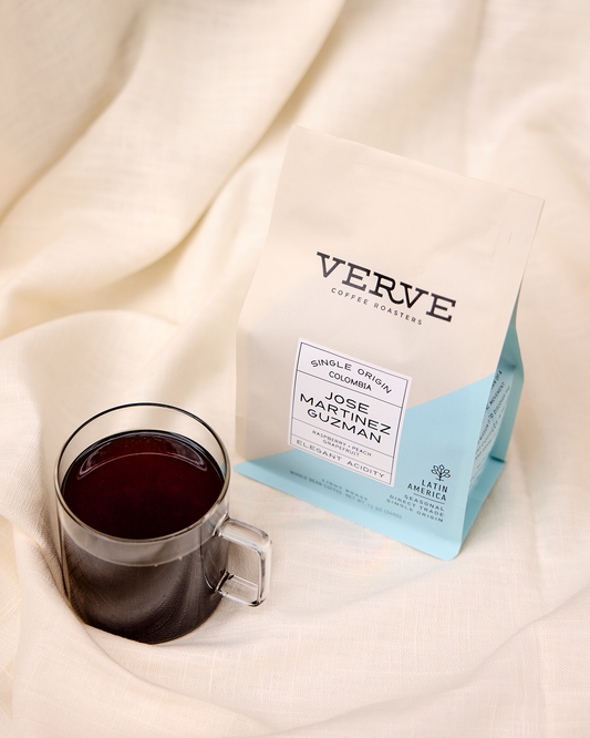Verve Coffee Roasters - Jose Martinex Guzman - Single Origin - Colombia - Tasting Notes: Raspberry, Peach, Grapefruit - Elegant Acidity - Latin America - Seasonal - Direct Trade