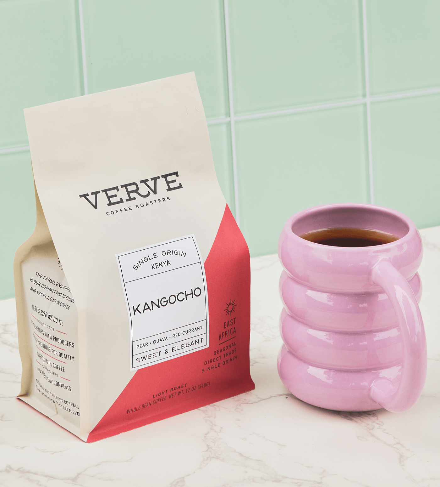 Verve Coffee Roasters - Kangocho - Single Origin Kenya - Tasting Notes: Pear, Guava, Red Currant - Sweet & Elegant - East Africa - Seasonal - Direct Trade - Light Roast