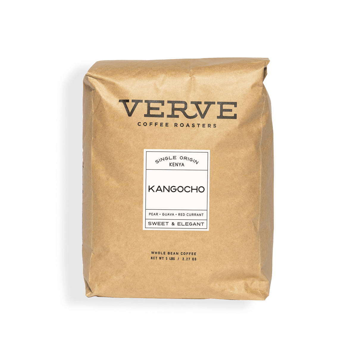 Verve Coffee Roasters - Kangocho - 5lb - Single Origin Kenya - Tasting Notes: Pear, Guava, Red Currant - Sweet & Elegant - Whole Bean Coffee - 5 lbs / 2.27 kg