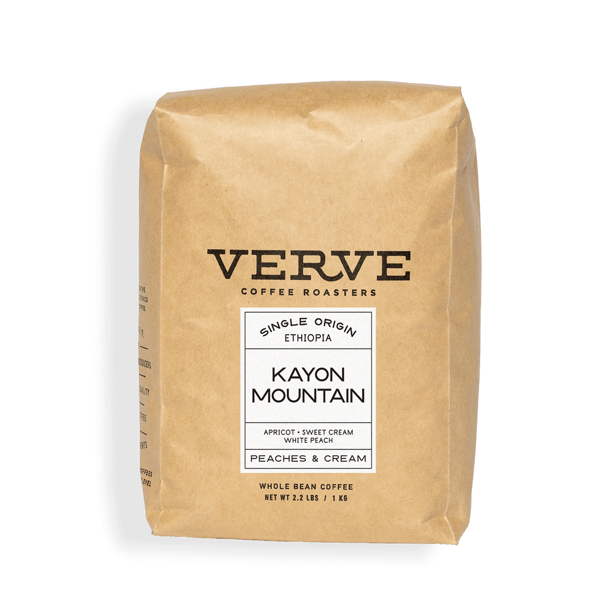 Verve Coffee Roasters - Kayon Mountain - Single Origin Kenya - Notes: Apricot, Sweet Cream, White Peach - Peaches & Cream - Whole Bean Coffee - 2.2 
lbs / 1 kg