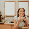 Kylee drinking coffee