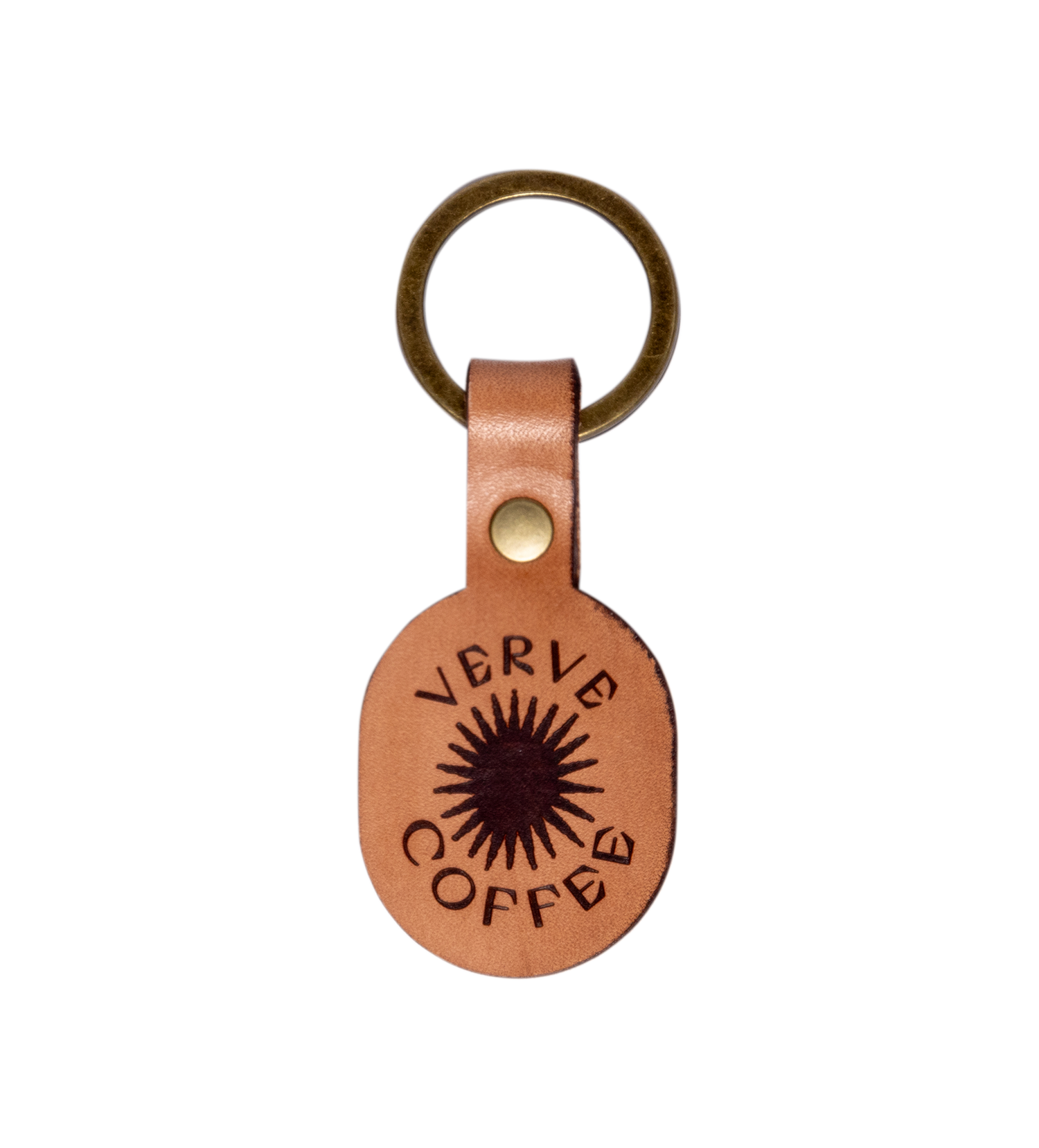 Radiant Burst Leather Keychain