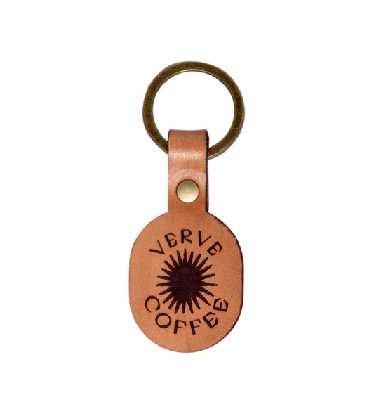 Radiant Burst Leather Keychain