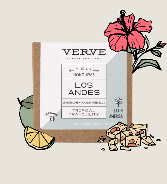 Los Andes Craft Instant Coffee Box with tasting notes