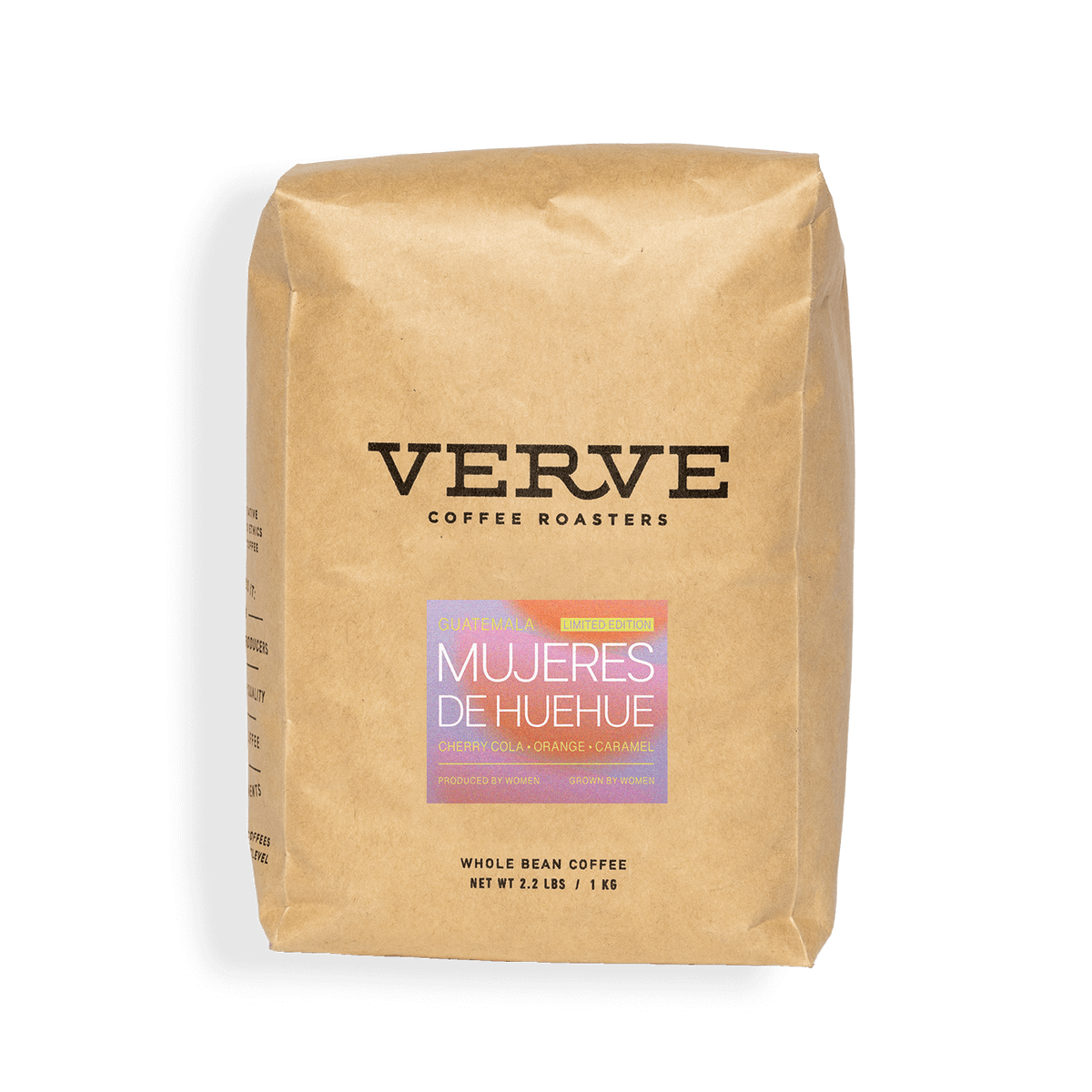 Verve Coffee Roasters - Mujeres de Huehue - Guatemala - Grown by women - Notes: Cherry Cola, Orange, Caramel - Whole Bean Coffee - 2.2 lbs / 1 kg