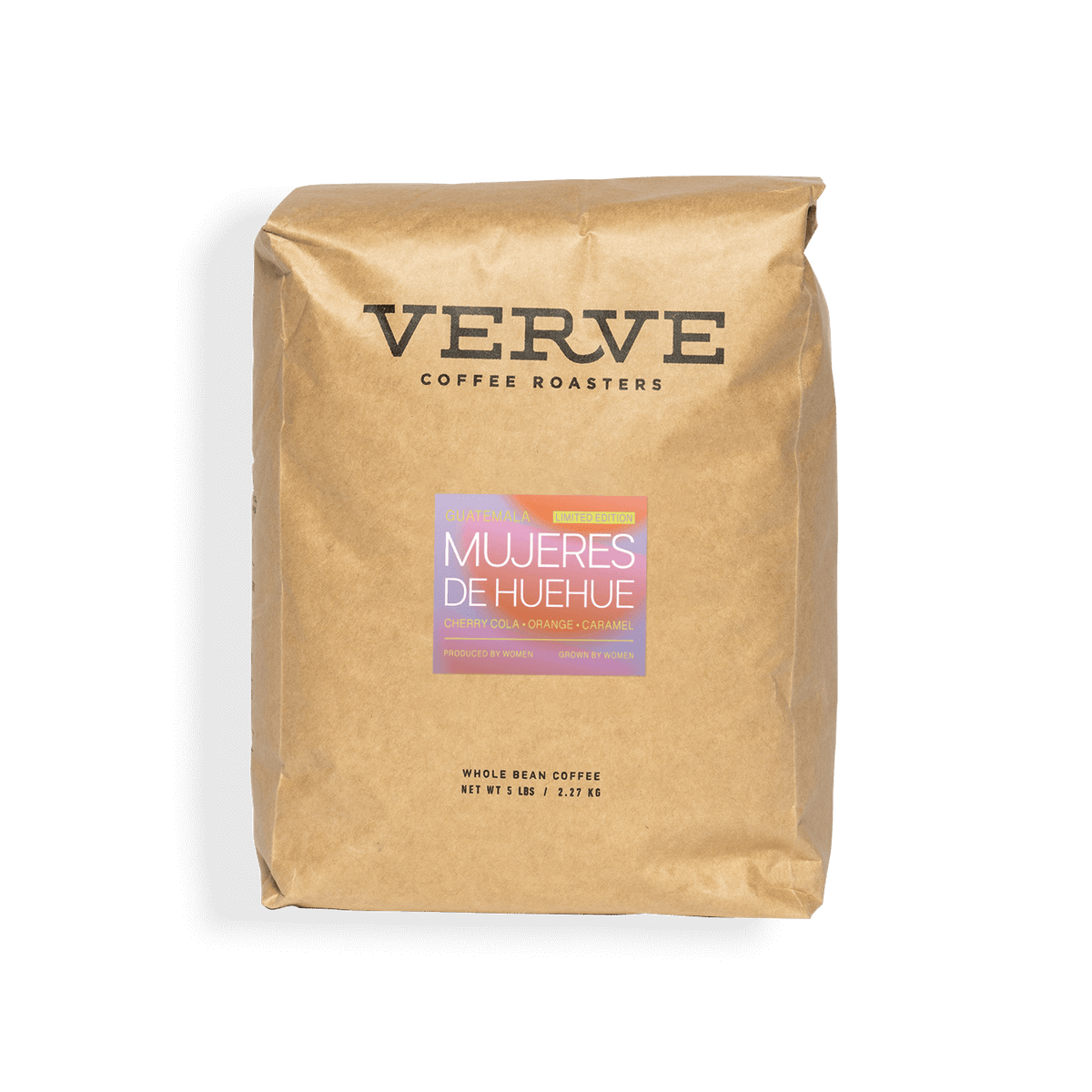 Verve Coffee Roasters - Mujeres de Huehue - 5lb - Guatemala - Grown by women - Notes: Cherry Cola, Orange, Caramel - Whole Bean Coffee - 5 lbs / 2.27 kg