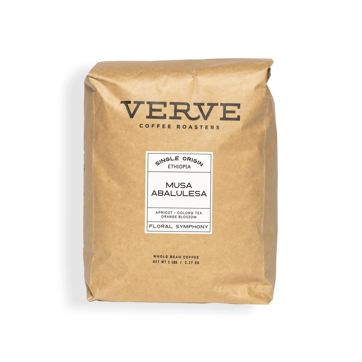 Verve Coffee Roasters - Musa Abalulusa - Single Origin Ethiopia - Notes: Apricot, Oolong Tea, Orange Blossom - Floral Symphony - Whole Bean Coffee - 5 lbs / 2.27 kg