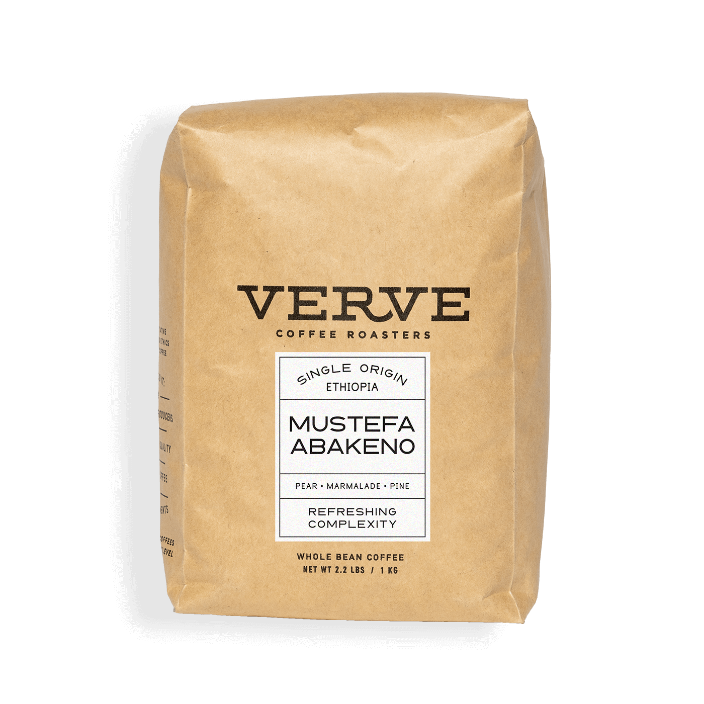 Verve Coffee Roasters - Mustefa Abakeno - Single Origin Ethiopia - Notes: Pear, Marmalade, Pine - Refreshing Complexity - 2.2 lbs / 1 kg