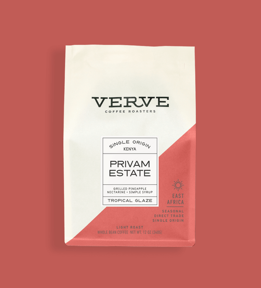 Verve Coffee Roasters - Privam Estate - Single Origin Kenya - Notes: Grilled Pineapple, Nectarine, Simple Syrup - Tropical Glaze - East Africa - Seasonal - Direct Trade - Light Roast