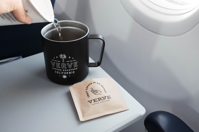 Verve Instant coffee on a plane