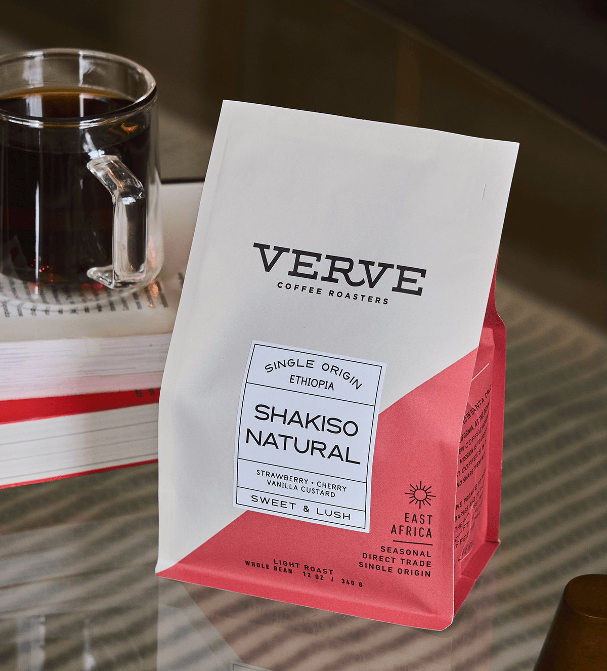 Verve Coffee Roasters - Shakiso Natural - Single Origin - Ethiopia - Tasting Notes: Strawberry, Cherry, Vanilla Custard - Sweet & Lush - East Africa - Seasonal - Direct Trade - Light Roast