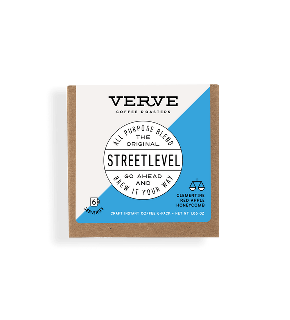 Verve Coffee Roasters - Streetlevel - All Purpose Blend - The Original - Go Ahead And Brew It Your Way - Notes: Clementine, Red Apple, Honeycomb - 6 Servings - Craft Instant Coffee 6-Pack