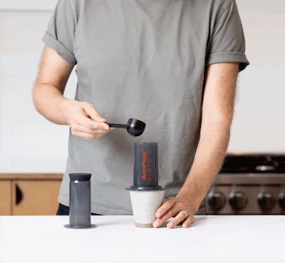 gif brewing with AeroPress Original Coffee Maker